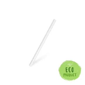 Papiertrinkhalm weiß `JUMBO` durchmesser 8mm x 15cm [100 St.]