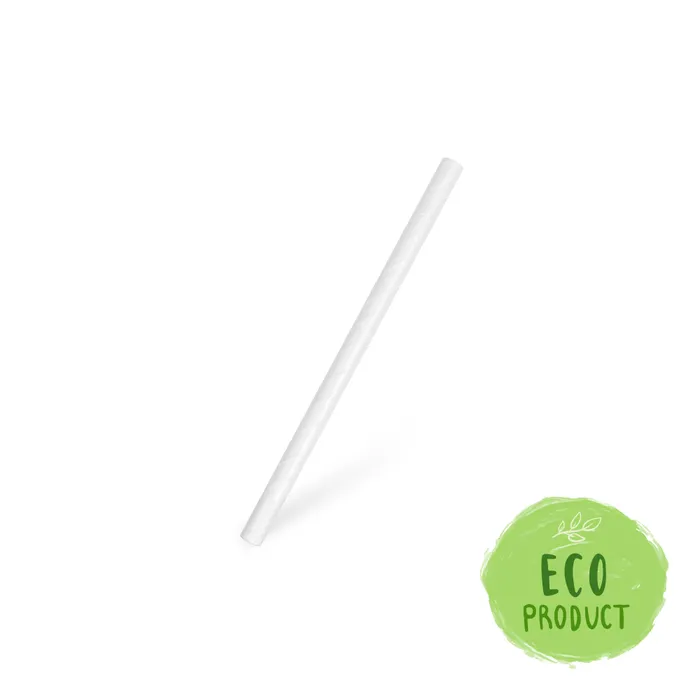 Hauptproduktbild Slámky papírové JUMBO bílé 15 cm, průměr 8 mm BIO [100 ks]