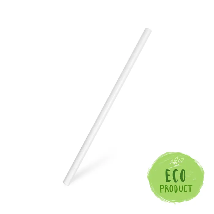 Hauptproduktbild Slámky papírové JUMBO bílé 20 cm, průměr 8 mm BIO [100 ks]