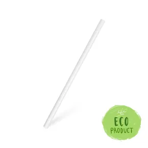 Papiertrinkhalm weiß `JUMBO` durchmesser 8mm x 20cm [20 St.]
