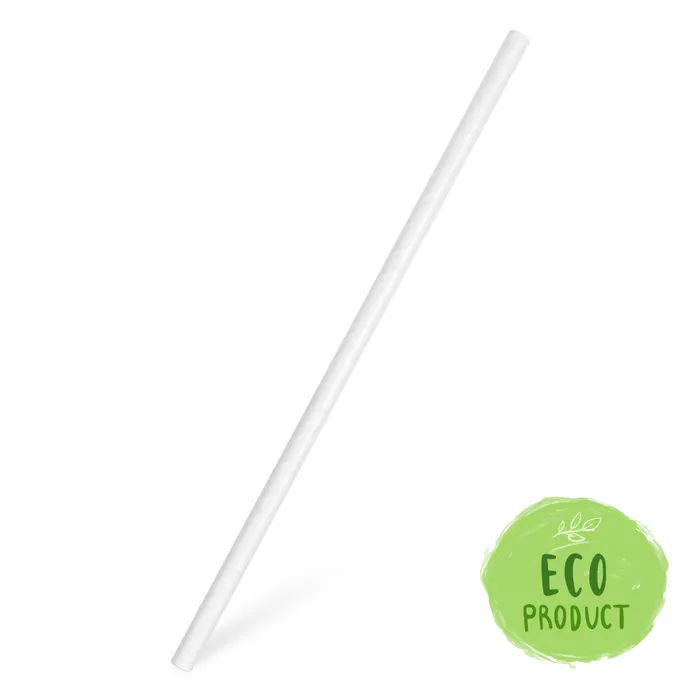 Hauptproduktbild Slámky papírové JUMBO bílé 25 cm, průměr 8 mm BIO [100 ks]