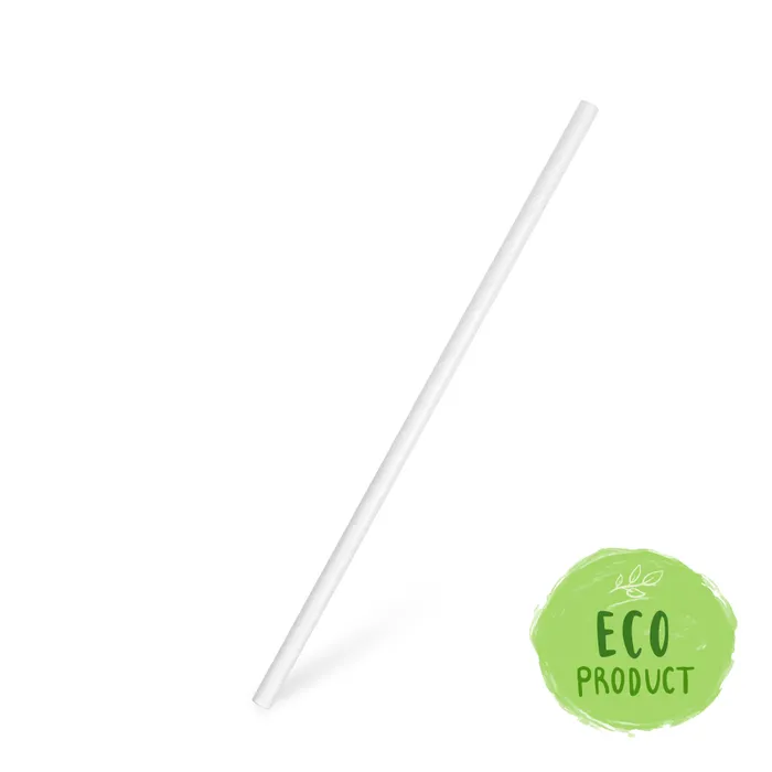Hauptproduktbild Slámky papírové rovné, bílé 20 cm, průměr 6 mm BIO [100 ks]