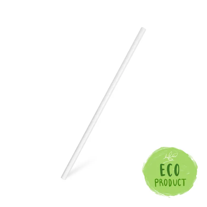 Hauptproduktbild Slámky papírové rovné, bílé 20 cm, průměr 6 mm BIO [25 ks]
