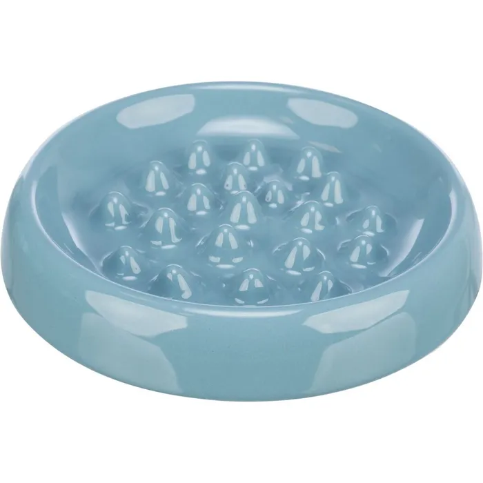 Hauptproduktbild Slow Feed, keramická miska k pomalému krmení, 0.25 l/o 18 cm, modrá, šedá