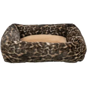 SOFT Edition LEO-Kissen mit Rand, 100 x 70 cm, braun/leopard