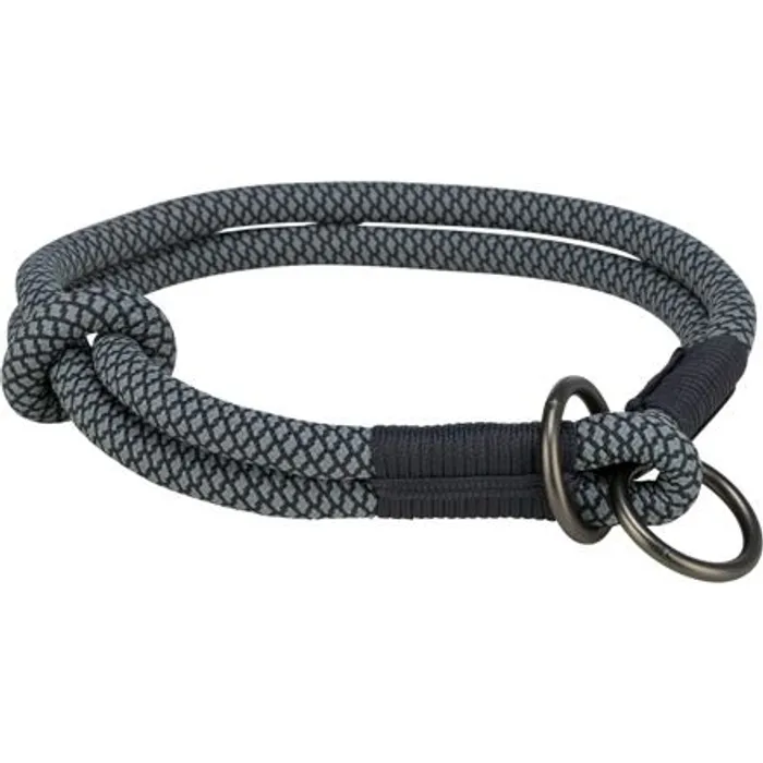 Hauptproduktbild Soft Rope kulatý polostahovací obojek, černá/šedá L-XL: 55 cm/ 10 mm