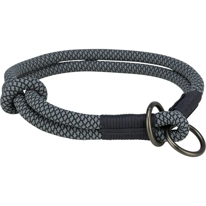 Hauptproduktbild Soft Rope kulatý polostahovací obojek, černá/šedá S: 35cm/ 10 mm