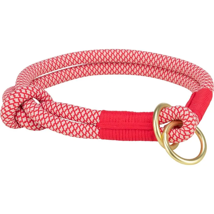 Hauptproduktbild Soft Rope kulatý polostahovací obojek, červená/krémová M: 45 cm/ 10 mm