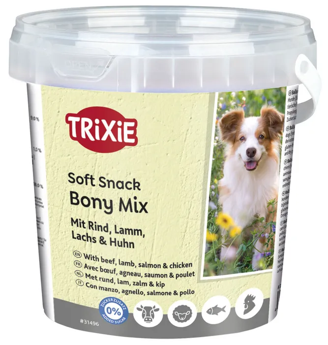 Hauptproduktbild Soft Snack Bony MIX - hovězí, jehněčí, losos, kuře 500 g