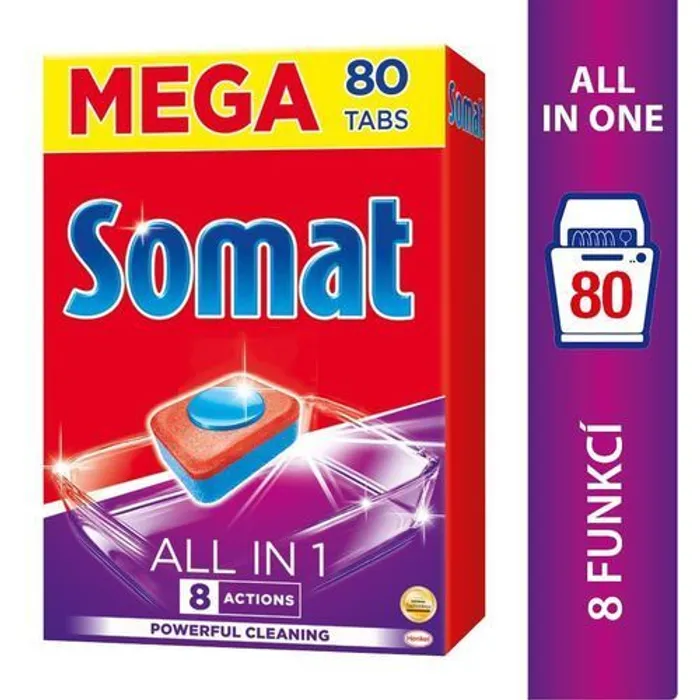 Hauptproduktbild Somat All In 1 8 Actions tablety do myčky se silou kyseliny citrónové 80 ks