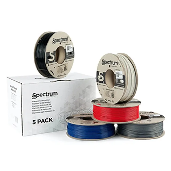 Hauptproduktbild Spectrum 3D filament, ASA 275, 1,75mm, 5x250g, 80749, mix Polar White, Deep Black, Silver