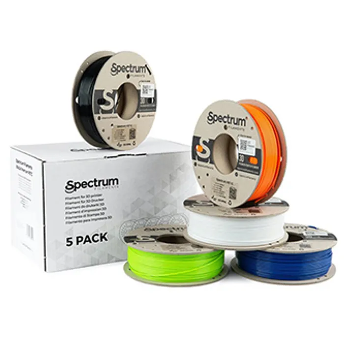 Hauptproduktbild Spectrum 3D filament, Premium PET-G, 1,75mm, 5x250g, 80748, mix Artic White, Deep Black,