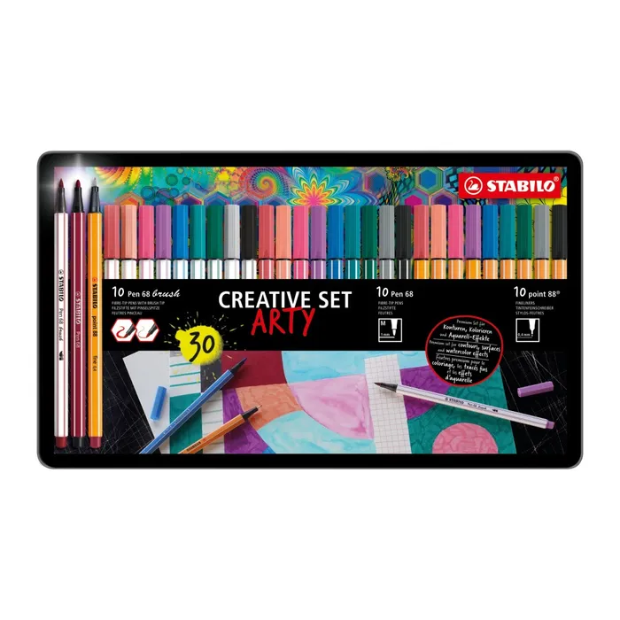 Hauptproduktbild STABILO Pen 68 brush + Pen 68 + point 88 Creative Set ARTY