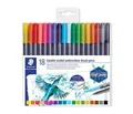 Pinselmarker „Marsgraphic Duo“, Set, 18 Farben, 0,5-0,8/1,0-6,0 mm, doppelseitig, STAEDTLE