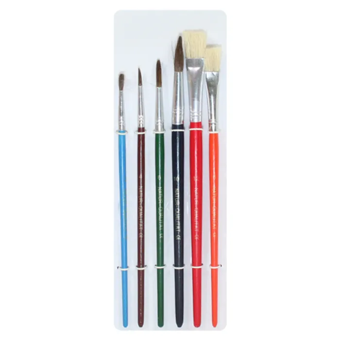 Hauptproduktbild Štětec sada 6 ks, kul. + ploché (2,4,6,10; 8,12) / color