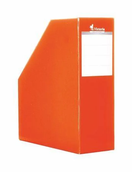 Hauptproduktbild Stojan na časopisy, oranžový, karton, 90 mm, VICTORIA