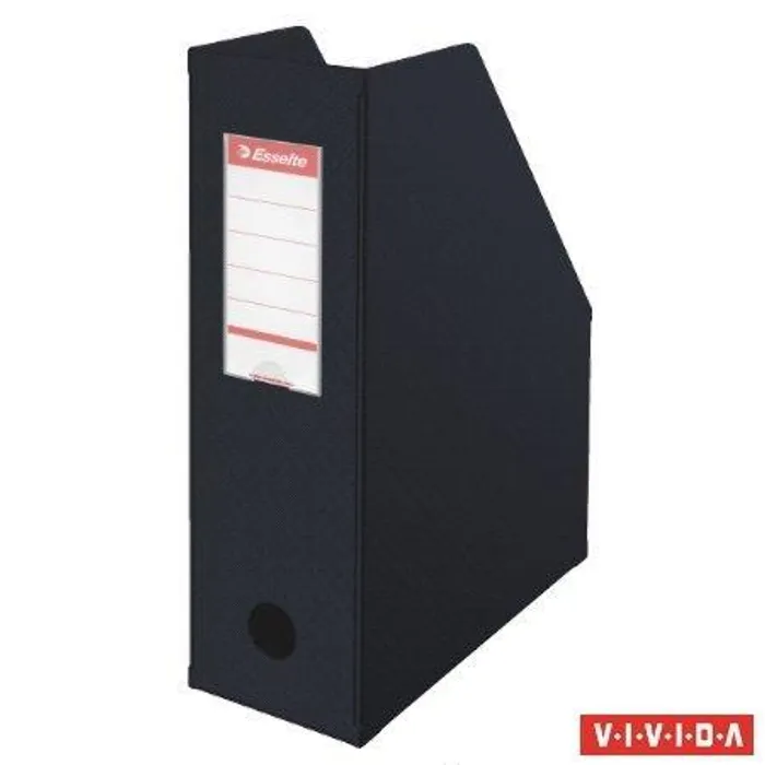 Hauptproduktbild Stojan na časopisy, skládací, Vivida černá, 100 mm, PVC/ karton, ESSELTE
