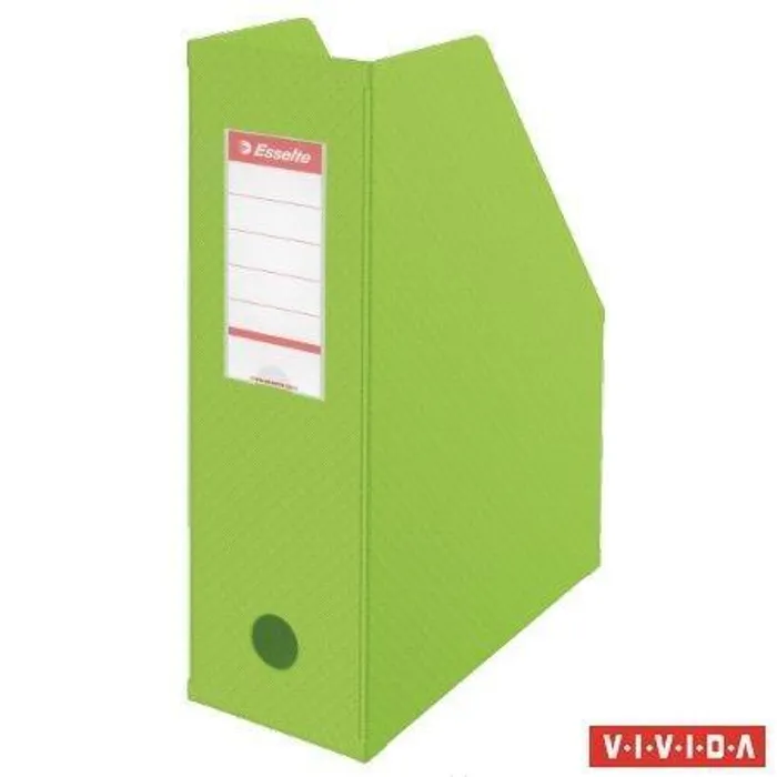 Hauptproduktbild Stojan na časopisy, skládací, Vivida zelená, 100 mm, PVC/ karton, ESSELTE
