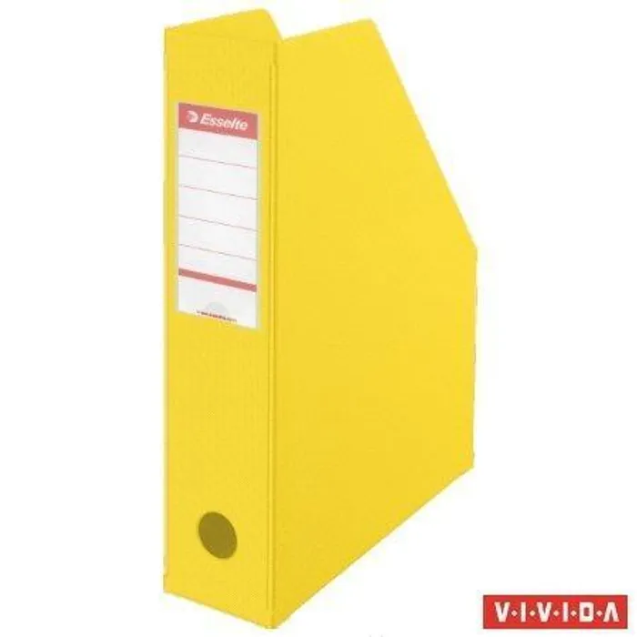 Hauptproduktbild Stojan na časopisy, skládací, Vivida žlutá, 70 mm, PVC/ karton, ESSELTE