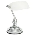 Tischlampe "Banker", weiß, 60 W