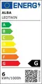 Tischleuchte Ledtwin, schwarz, LED, 6 W, ALBA