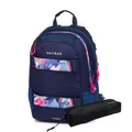 Studentenrucksack + Etui OXY Sport Flowers Blue