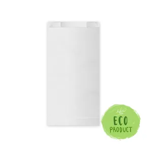 Papierfaltenbeutel (FSC Mix) weiß 14+7 x 29 cm `1,5kg` [100 St.]