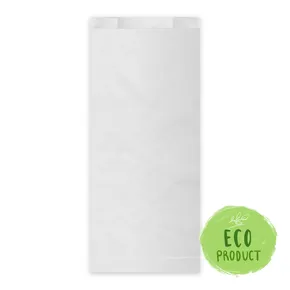 Papierfaltenbeutel (FSC Mix) weiß 15+7 x 35 cm `2,5kg` [100 St.]