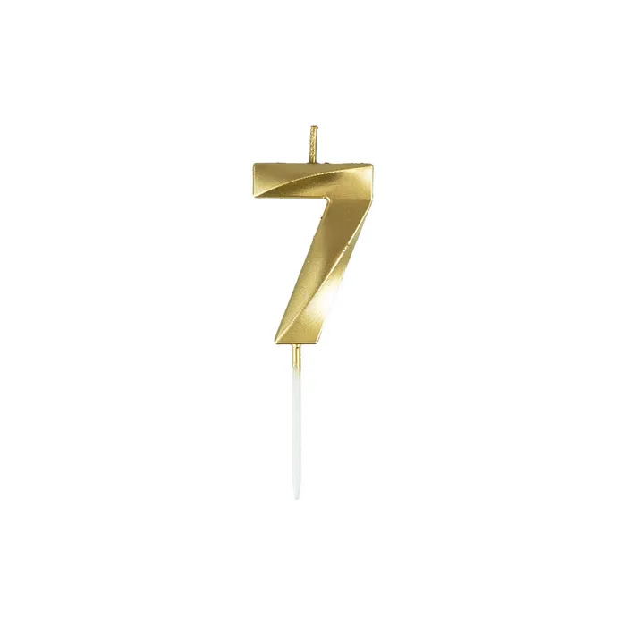 Hauptproduktbild Svíčka číslo 7 – zlatá [1 ks]