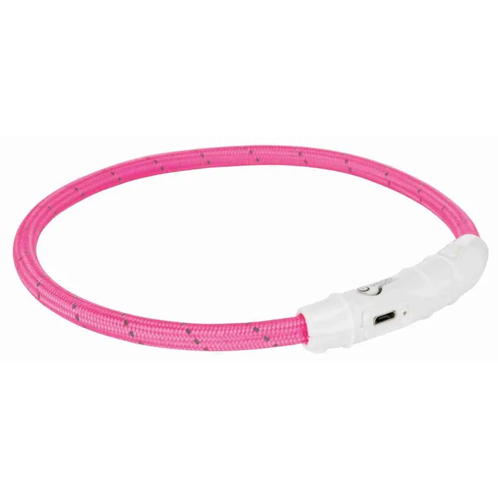 Hauptproduktbild Svítící kroužek USB na krk, růžový L-XL: 65 cm/ o 7 mm