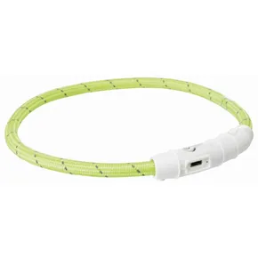 Leuchtender USB-Halsring, grün XS-S: 35 cm/ 7 mm