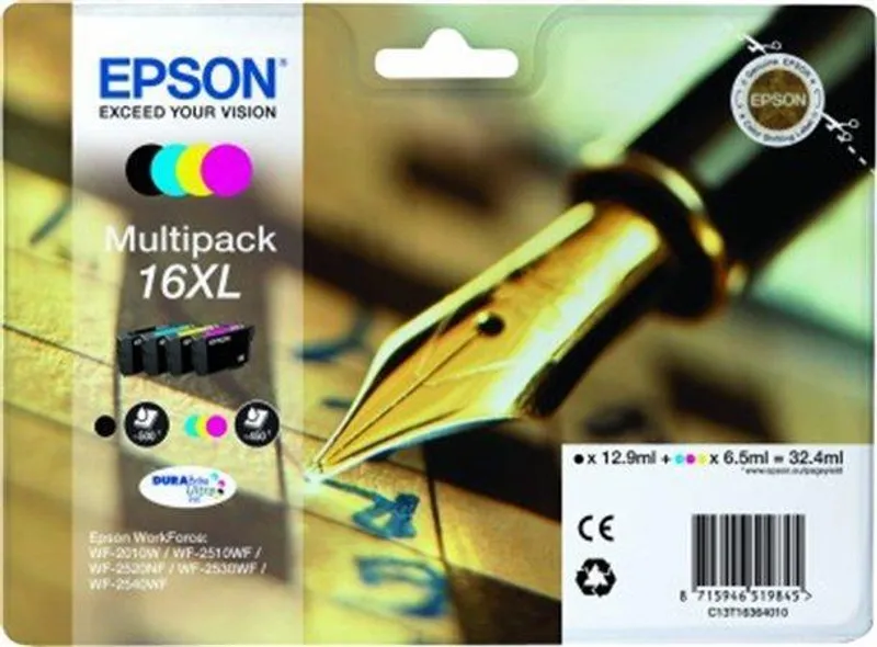 Hauptproduktbild T16364010 Inkoustová cart., multipack, pro tiskárnu Workforce WF2540WF, EPSON B+C+M+Y, 32
