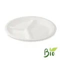 Teller Zuckerrohr-Bagasse 3-geteilt durchmesser 26cm [50 St.]