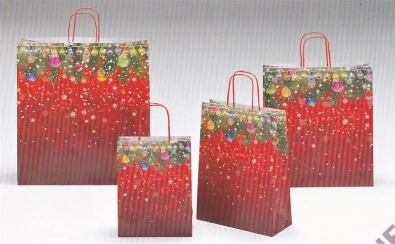 Hauptproduktbild Taška dárková vánoční 22x10x29 cm červená girlanda