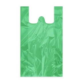 Hemdchen-Tragetasche (HDPE) grün 30+14 x 50 cm `10kg` [100 St.]