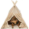 Tipi BOHO mit Kissen, 55 x 65 x 44 cm, Baumwolle, beige