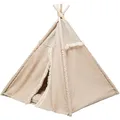 Tipi BOHO mit Kissen, 55 x 65 x 44 cm, Baumwolle, beige