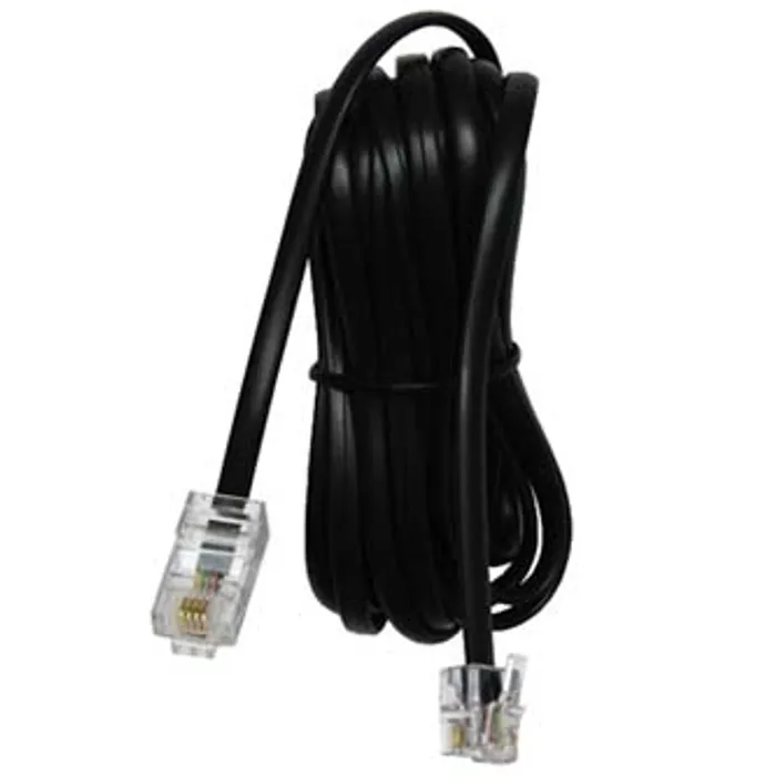 Hauptproduktbild Telefonní kabel, RJ11 M-3m, plochý, černý, pro ADSL modem, economy