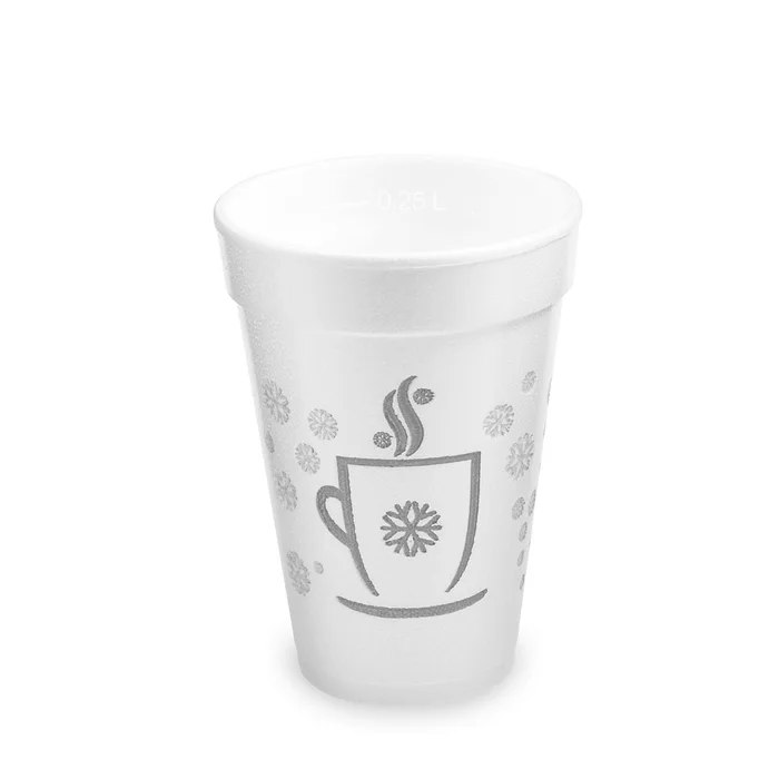 Hauptproduktbild Termo-kelímek Zimní období z pěnového PS 0,25 l (průměr 80 mm) [20 ks] - polystyrénový