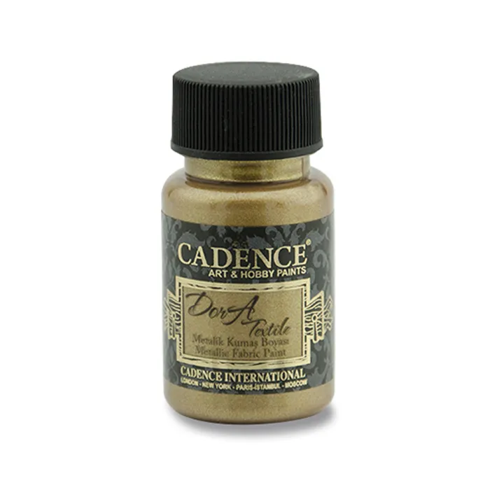 Hauptproduktbild Textilní barva Cadence Dora Textile, met. antická zlatá, 50 ml