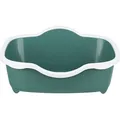 Katzentoilette DAVIO, mit Rand, 56 x 26 x 39 cm, grün/weiß