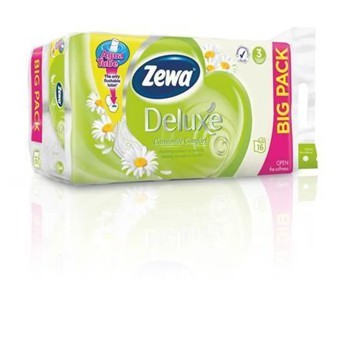 Hauptproduktbild Toaletní papír, 3 vrství, 16 rolí, ZEWA "Deluxe, chamolile