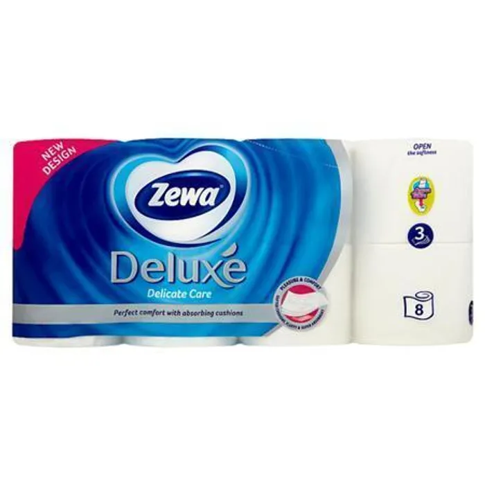 Hauptproduktbild Toaletní papír, 3vrstvý, 8 rolí, ZEWA "Deluxe", bílý