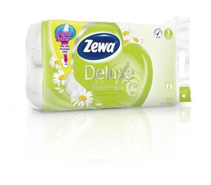 Hauptproduktbild Toaletní papír, 3vrstvý, 8 rolí, ZEWA "Deluxe", heřmánek