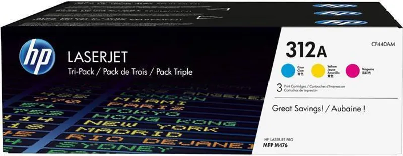 Hauptproduktbild Toner HP 312A, do tiskárny LaserJet M476, azurová+purpurová+žlutá, 3x2, 7k, HP