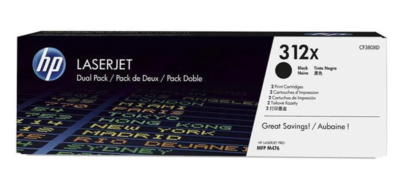 Hauptproduktbild Toner HP 312X, do tiskárny LaserJet Pro M476, černá, dvojbalení, 2x4, 4k , HP