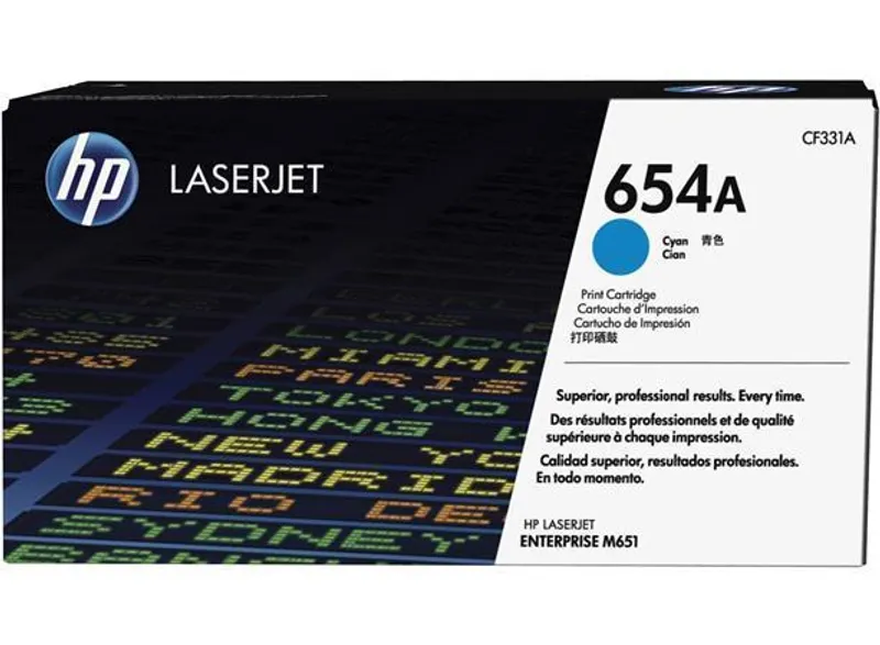 Hauptproduktbild Toner HP 654A, do tiskárny Color LaserJet Enterprise M651, azurová, 15k , HP