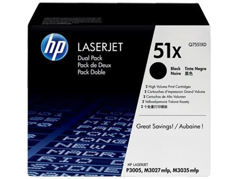 Hauptproduktbild Toner pro "LaserJet P3005, M3027MFP" tiskárny, HP "Q7551XD" Černá, 2*13 tis.stran