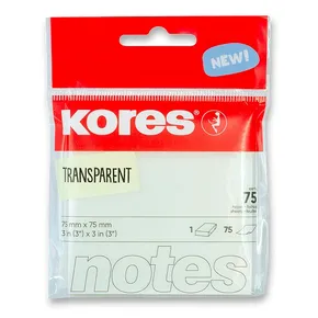 Transparent Sticker Pad Kores 75 × 75 mm – 75 Transparent Stickers
