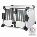Weiteres Produktbild Doppelter Transportkäfig, Aluminiumrahmen, feste Paneele 95x69x88 cm